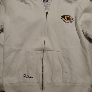 University of Missouri zip up jacket size large cream